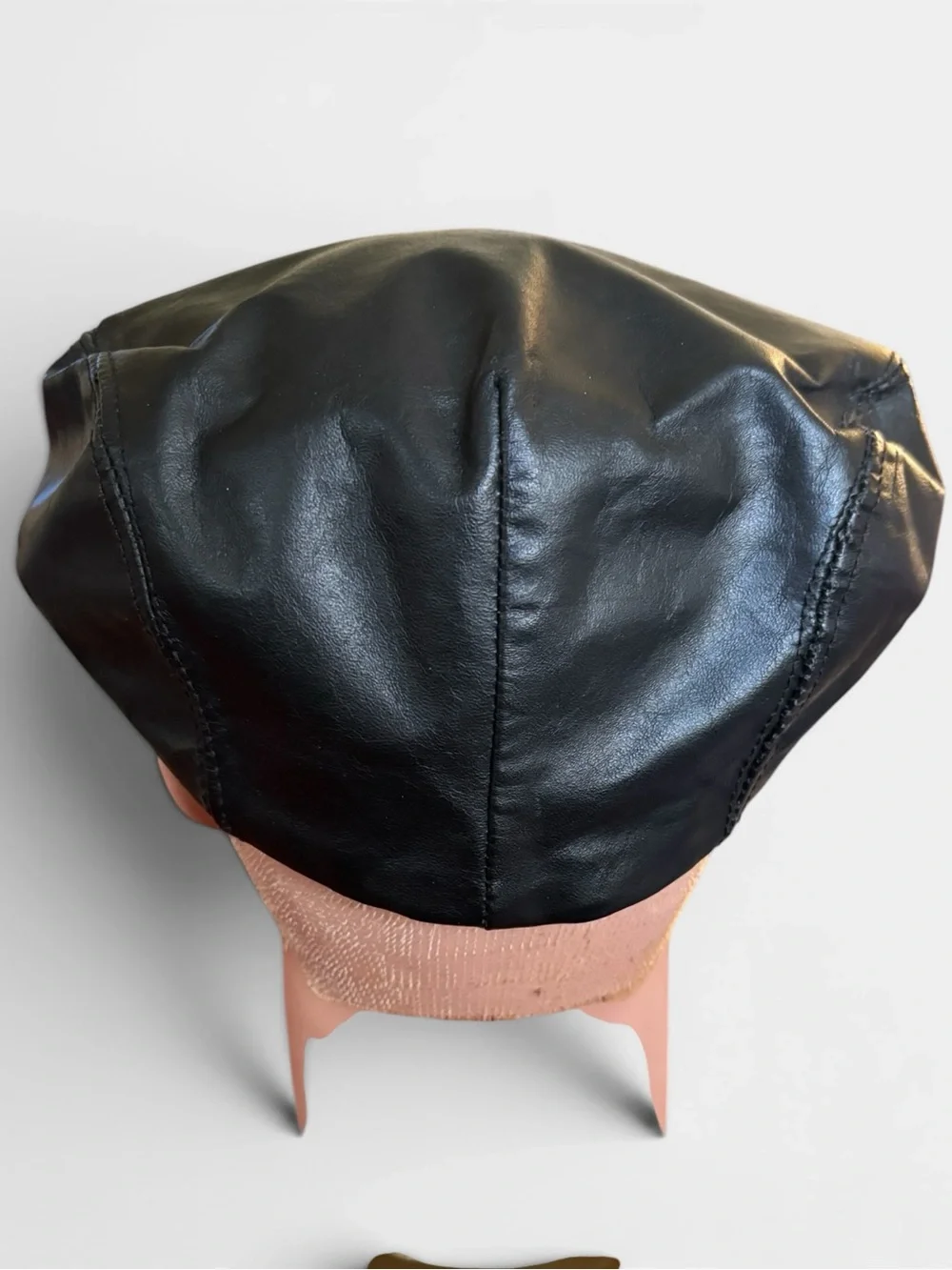 Vintage Seifter Associates Men’s Black Leather Newsboy Bookie Flat Cap Hat